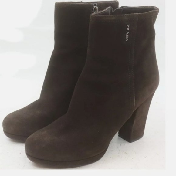 Prada boots brown suede - Picture 1 of 9